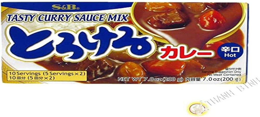 S&B Tasty Curry Sauce Mix, Hot, 7.0 oz