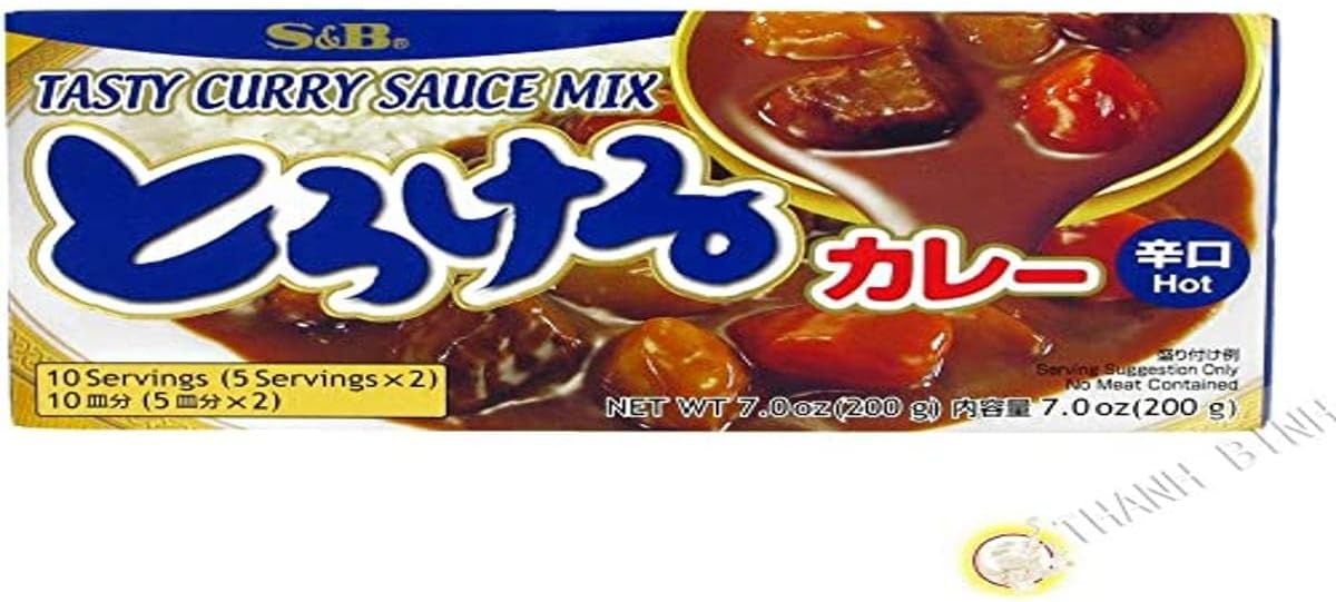 S&B Tasty Curry Sauce Mix, Hot, 7.0 oz