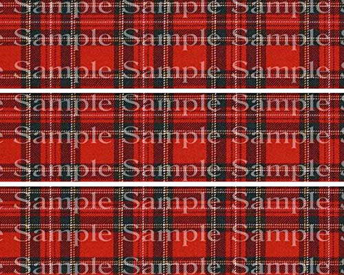 Classic Red Plaid Birthday - Side Strip - 2D Edible Cake Party Topper - D24193
