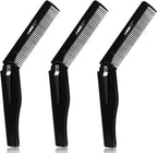 Black Folding Comb for Hair & Beard Grooming, Portable Pocket Comb for Men & Women