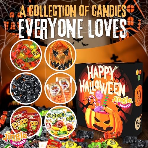Bulk Candy Variety Pack - Gift Box Halloween - Over 2 lb of Individually Wrapped Candy – Fun Trick or Treat Gift for Kids & Adults, Nut-Free, Gluten-Free