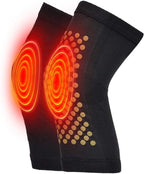 Knee Heating Pad, Tourmaline Acupressure Selfheating Knee Sleeve for Discomfort Arthritis Bone Hyperplasia Leg Muscle Discomfort (Black)