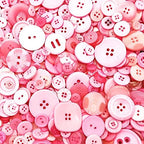 600-700Pcs Pink Buttons for Crafts Bulk Assorted Pink Craft Button for Crafting Arts, DIY Craft, Decor