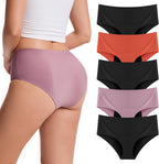 ToVii Leakproof Period Underwear for Women Heavy Flow Seamless Period Panties High Absorbent Menstrual Underwear 5 pack
