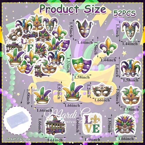 52PCS Edible Mask Cupcake Toppers Wafer Paper Love Masquerade Masks Cupcake Picks for Party Baby Shower Birthday Party Cake Decorations Supplies