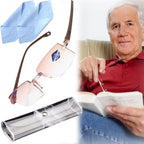 Anti Blue Light Reading Glasses for Women and Men, Sapphire High Hardness Intelligent Dual Focus Reading Glasses (Color : Brown#1, Size : 1.5)