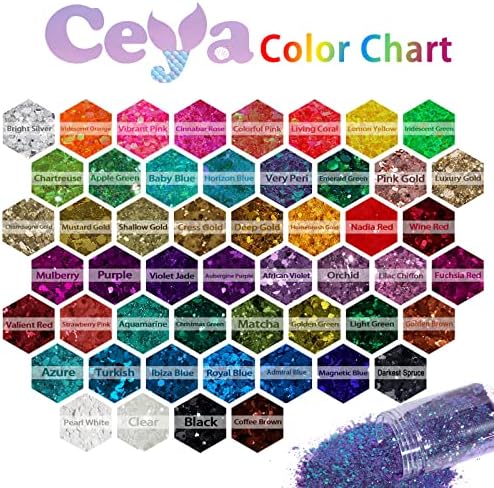 Ceya Chunky Glitter, 4.9oz/ 140g Lemon Yellow Craft Glitter Powder Mixed Fine Flakes Iridescent Nail Sequins for Nail Art, Hair, Epoxy Resin, Tumblers, Slime, Painting, Festival Decor