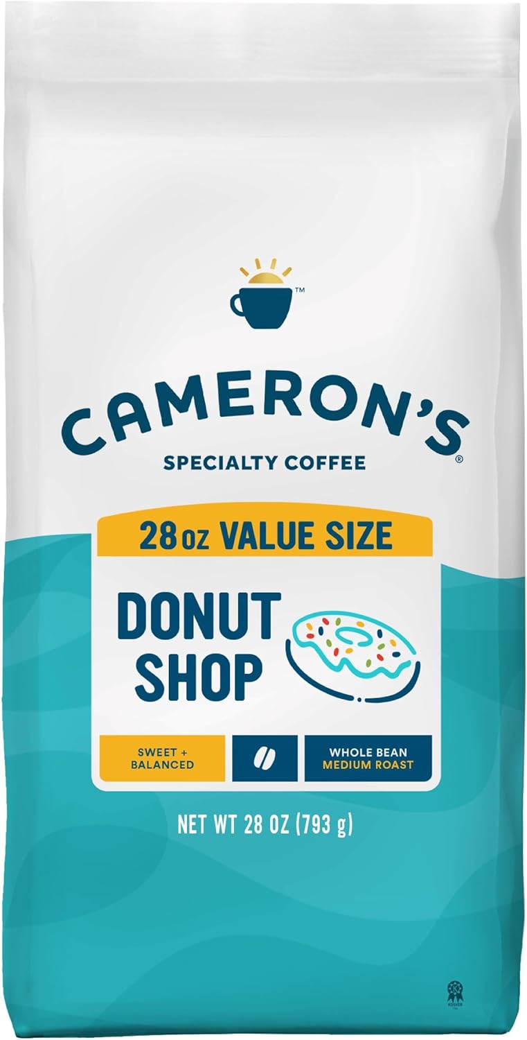 Cameron's Coffee Roasted Whole Bean Coffee, Donut Shop, 28 Ounce