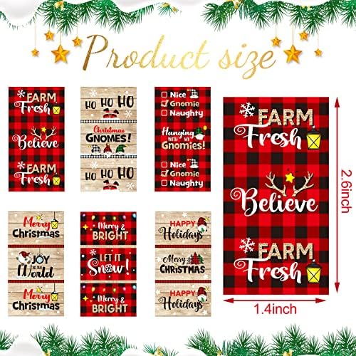 Zonon 90 Pieces Christmas Candy Bar Decoration(No Candy), Red and Black Plaid Mini Chocolates Bar Wrapper Stickers Merry Christmas Party Favors for Neighbors Xams Holiday Party Decoration