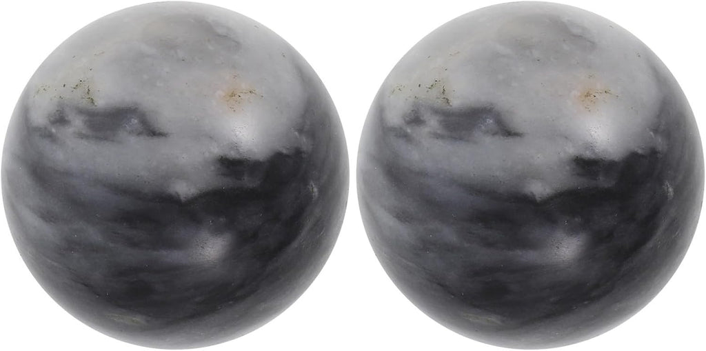 Ipetboom Chinese Hand Balls 2pcs 5cm Natural Marble Baoding Massage Balls for Hand Therapy Stress Relief and Strength Exercise with Storage Box
