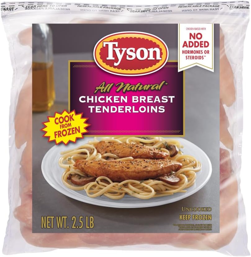 Tyson Boneless Skinless Chicken Breast Tenderloins, 2.5 Lb. (Frozen)