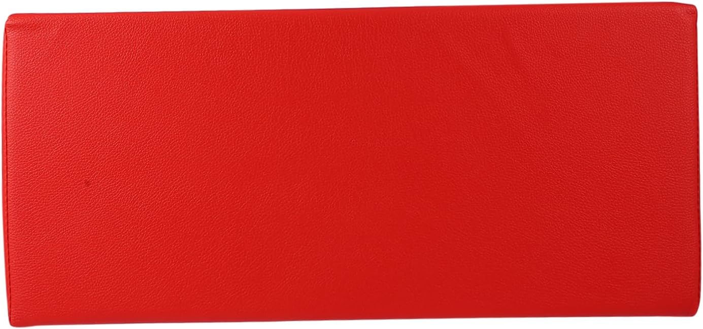 Cabilock 1pc Pu Leather Neck Pillow for Face Massage Table Ergonomic Design Cover Comfortable Support for Beauty Salon and Home Use Red