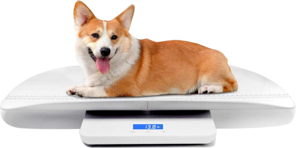 Digital Pet Scale, Baby Scale, with 3 Weighing Modes(kg/oz/lb), Max 220 lbs, Capacity with Precision up to 0.02lbs, White, Suitable for Infant, Puppies, Mom