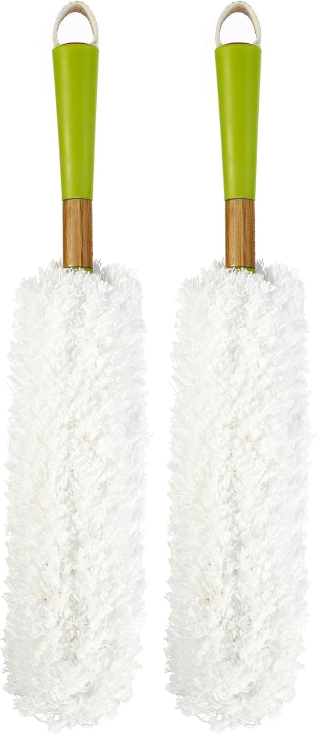Full Circle Dust Whisperer Washable Microfiber Duster, Green (Pack of 2)