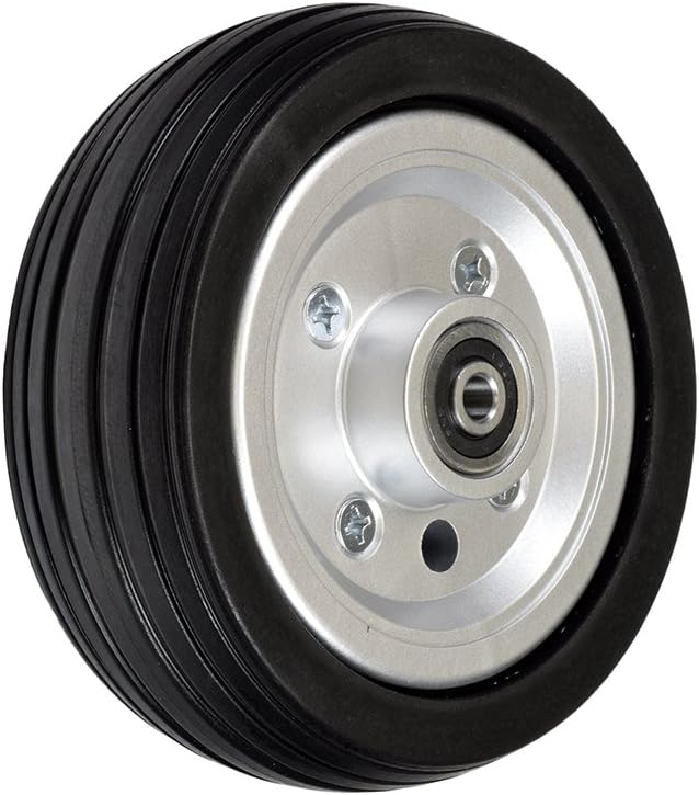 AlveyTech 6"x2" Rear Caster Wheel Assembly for Jazzy Select, Jazzy Select Elite, & Pride TSS 300 Power Chairs - Replacement Wheels with Non-Marking Black Solid Tires and 638RS Bearings (WHLASMB2047)