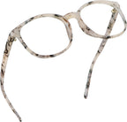 LifeArt Round Blue Light Blocking Glasses, Computer Glasses, Gaming Glasses, TV Glasses for Women Men (Marble, 1.25 Magnification)