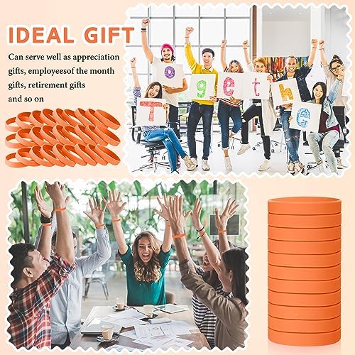 Liliful 100 Pcs Silicone Rubber Wristbands Rubber Wristband Bracelet Bands for Silicone Wristbands for Women Men(Orange)