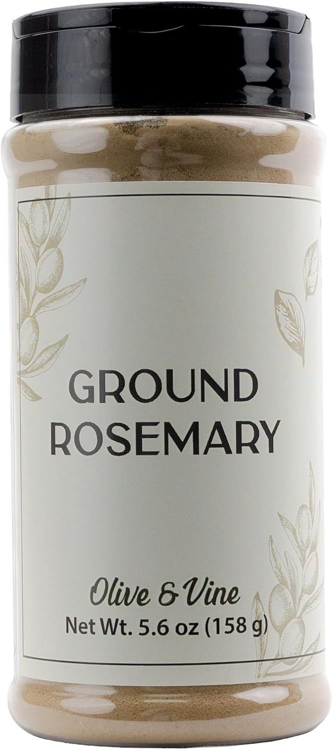Olive & Vine Ground Rosemary, Earthy & Piney Flavor, Seasoning for Roasts, Soups, and Stews, With Rich Tradition, Authentic Taste, For Global Recipes (5.6 Ounce)
