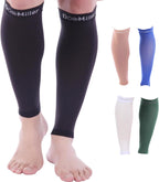Doc Miller Calf Compression Sleeve – Footless Socks for Women & Men, 30-40mmHg Medical Design, Compression Shin Sleeves, Leg Cramp Relief, Varicose Veins, Knee High Stockings, 1 Pair