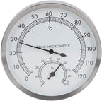 Mumusuki 2 in 1 Stainless Steel Sauna Thermometer Hygrometer, Wall Mounted Steam Room Temperature Humidity Monitor for Bathroom Hotel Indoor Use