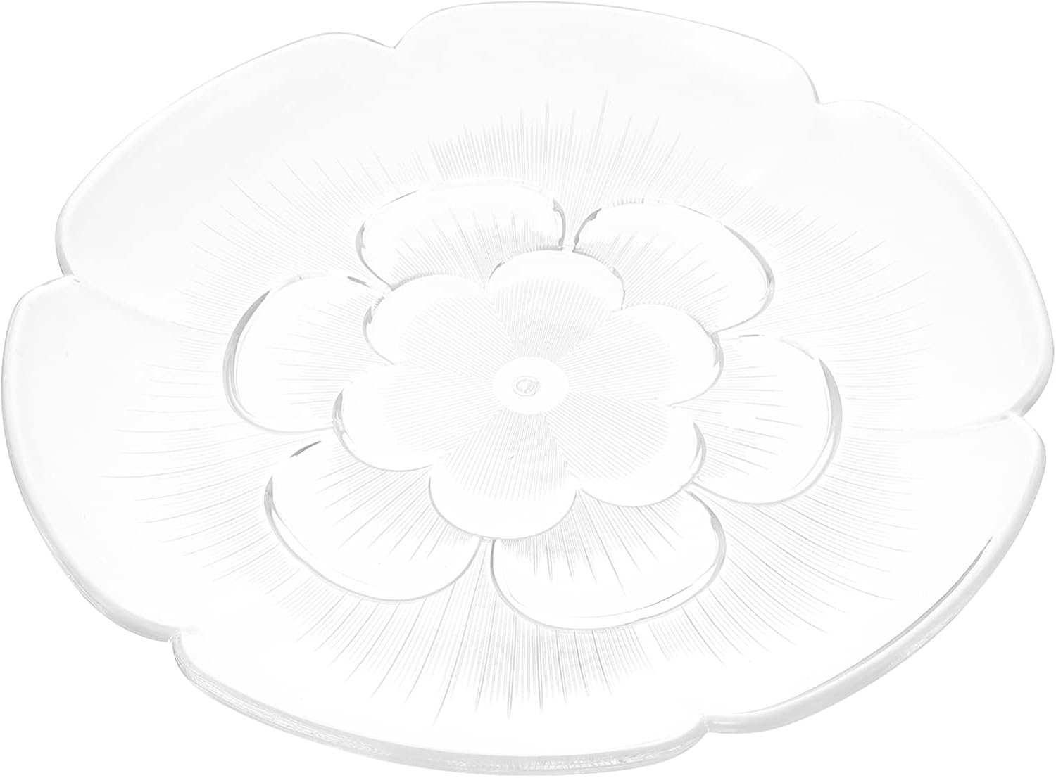 Zerodeko Glass Fruit Bowl Clear Plate Dry Fruit Plate Appetizer Serving Tray Candy Dish Desserts Snacks Nut Holder 30cm Dessert Trays