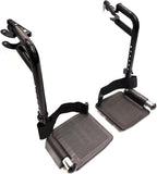 Wheelchair Swing Away footrests,Economy Footrest for Standard Wheelchairs and Transport Chair, Composite Footplates and Heel Loops,Universal Swing-Away Footrests, Same Function as PP-SF.(1 Pr, Black)