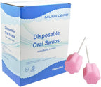 Disposable Oral Swabstick Oral Care Foam Swabs, Individually Wrapped, Untreated,Pink, 150 counts