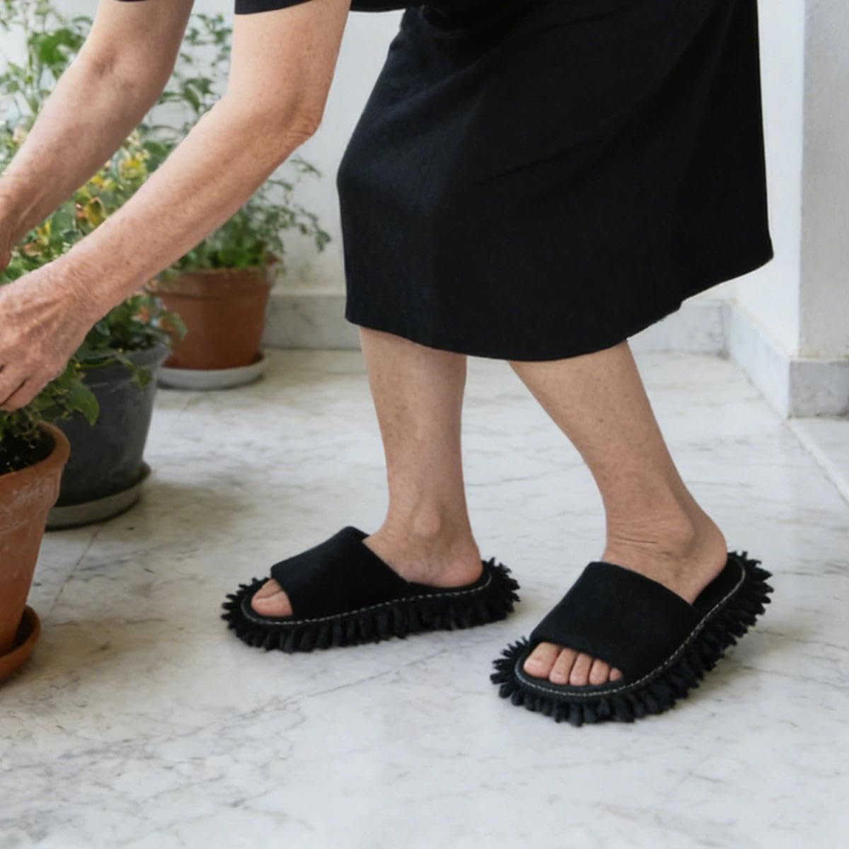 1 Pair Washable Microfiber Dust Mop Slippers Lazy Quick Cleaning Floor Cleaning Bathroom Shoes Cleanning Tools Slipper