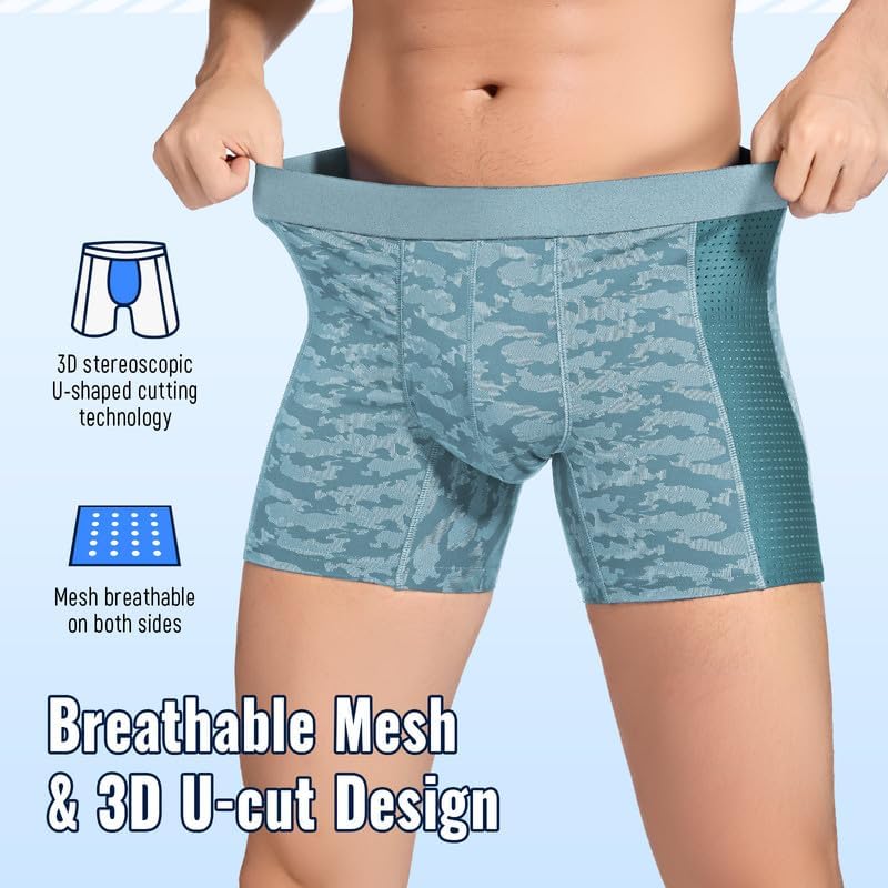 Carer Men’s Incontinence Underwear, Washable Reusable Breathable Leak Proof Underwear for Men Boxer Briefs for Bladder Leakage, 80ml Absorbent Pad Breathable 3 Pack, X-Large