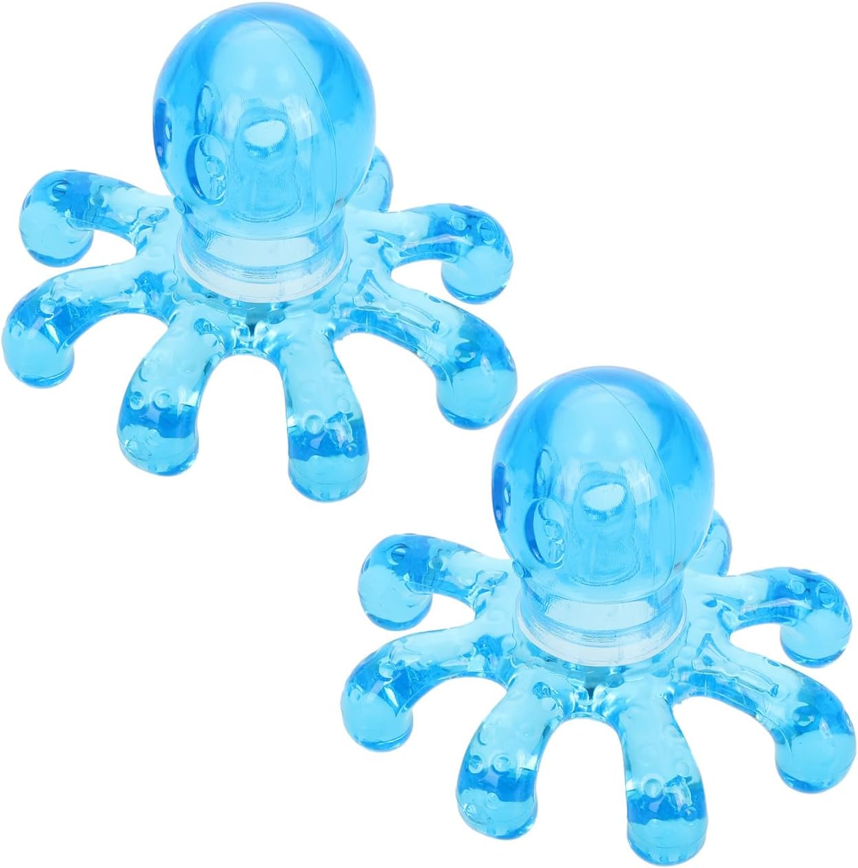 Kallory Octopus Massager 2 Pack Portable Handheld Scalp and Body Massage Tool Self Pressure Point Tool 3.93 Inch for Neck Head Relaxation, Blue