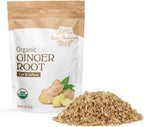 Halo Naturals Organic Ginger Root Cut & Sifted, 4 Ounces (Zingiber officinale) USDA Certified | Resealable Pouch| Packaged in The USA