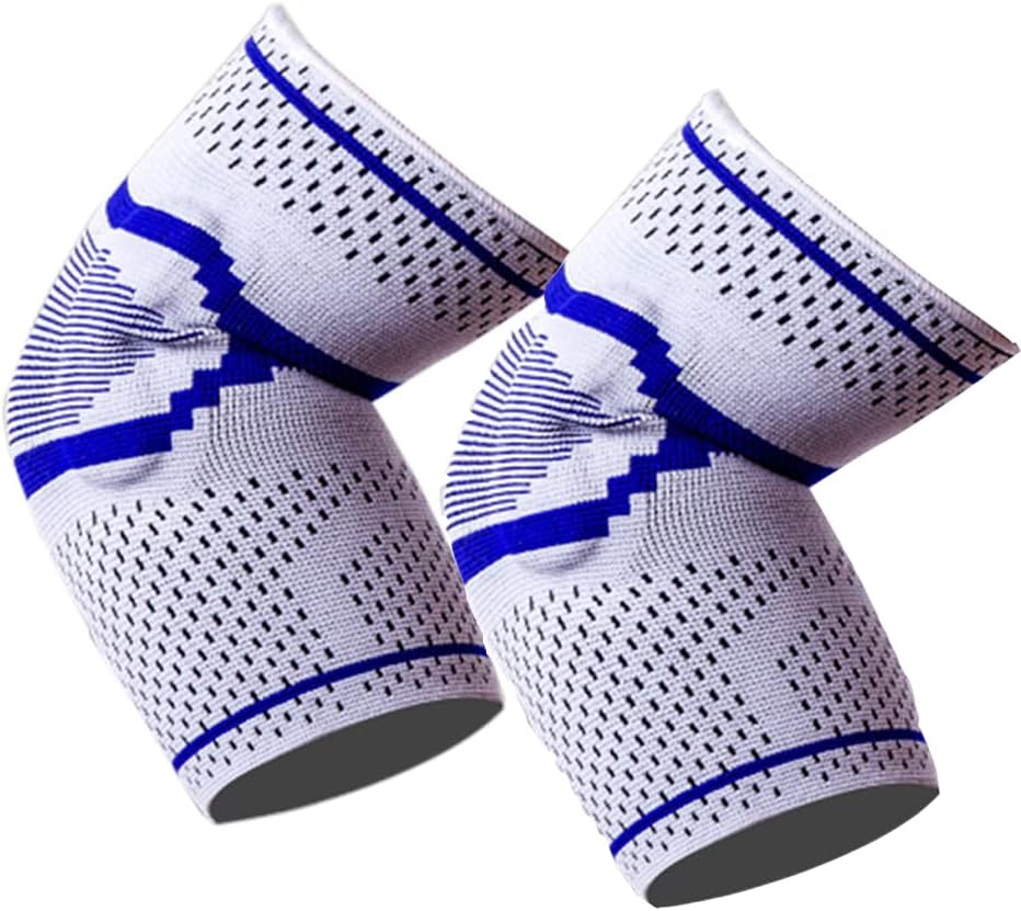 1Pair Silicone Elbow Protective Brace Sports Elbow Protector Sleeve High Elastic Elbow Brace for Cycling Basketball Tennis Gyms,Gray,S