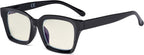 Eyekepper Ladies Computer Glasses - Blue Light Filter Readers Women - UV420 Protection Oversized Square Design Reading Eyeglasses - Black +0.50