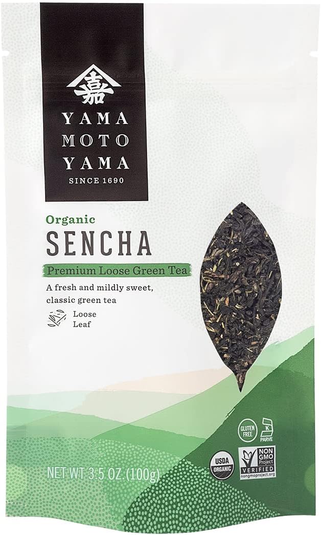 Yamamotoyama Organic Sencha Loose Leaf Green Tea, 3.5 oz pack, Caffeinated