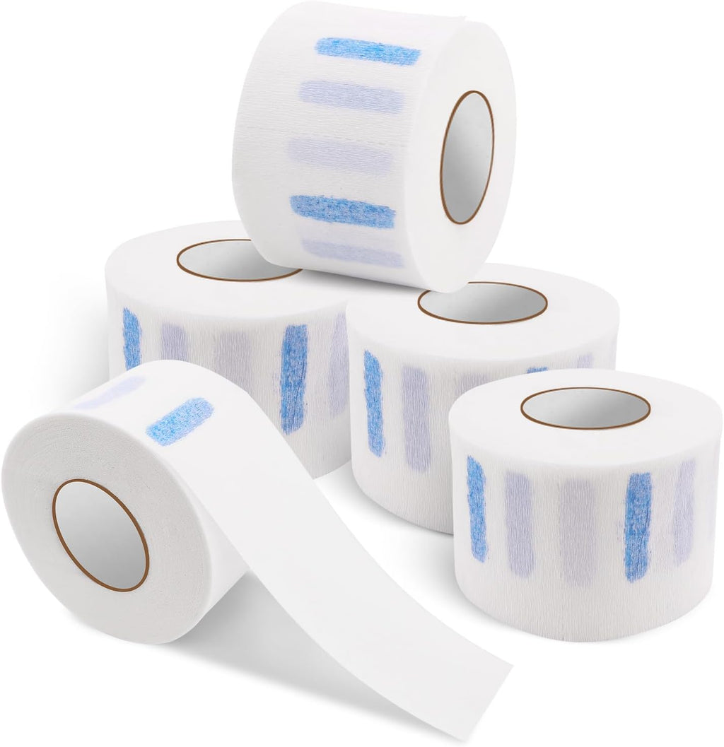 NICEMOVIC 5 Rolls Disposable Barber Paper Neck Strips Barber Accessories, Professional Barber Supplies Stretchy Paper Neck Strips for Salon Haircut Styling
