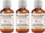 Greenwood Essential Pure Lemongrass Essential Oil (Cymbopogon citratus) Steam Distilled (Pack of Three) 100ml X 3 (10.1oz)