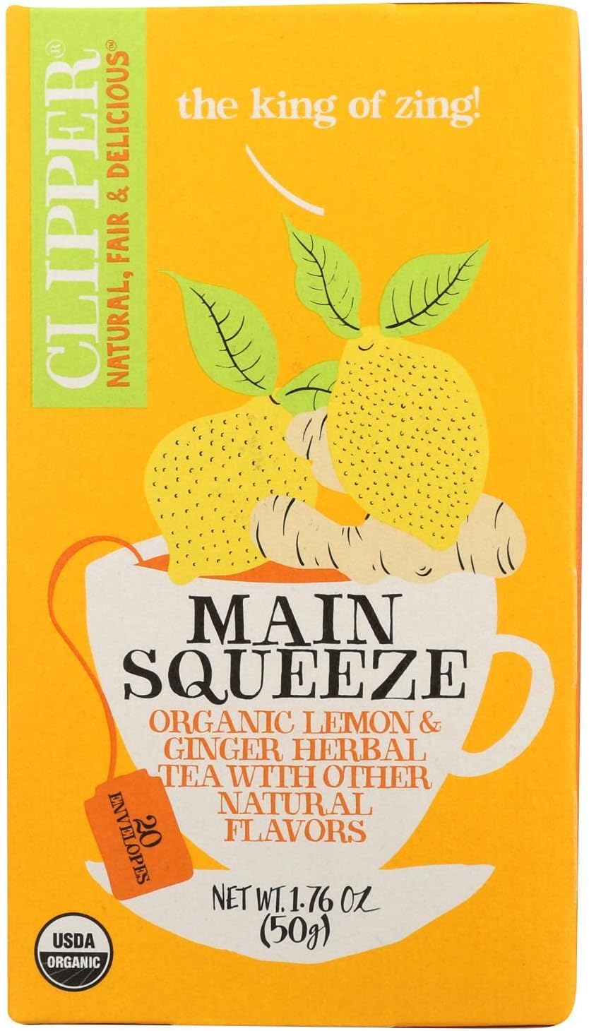 Clipper Tea - Organic Tea - Main Squeeze - Case of 6 - 20 Bags