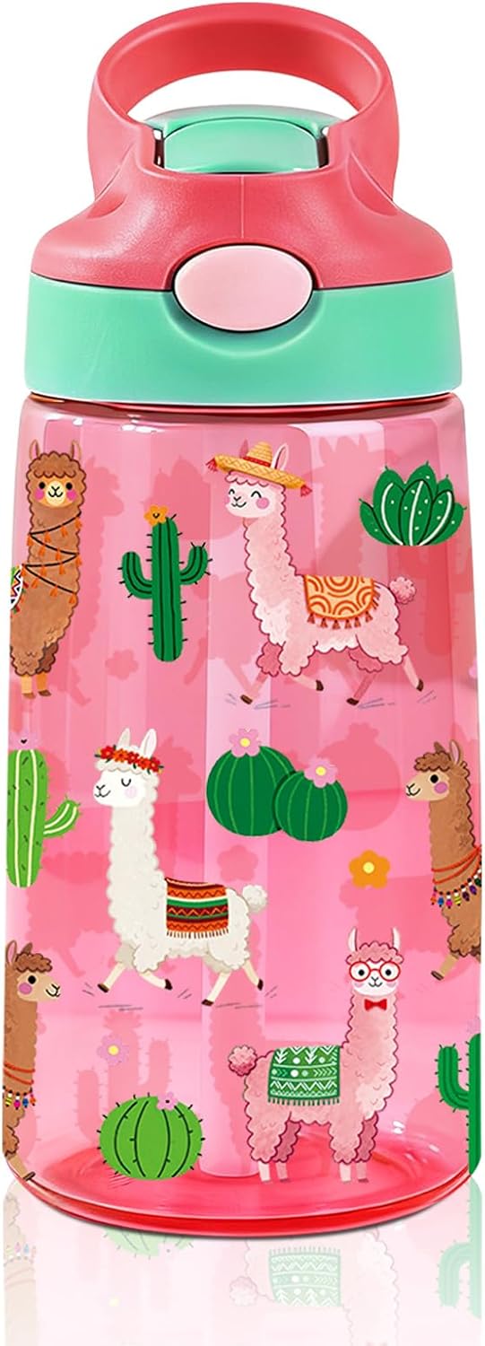 14oz Water Bottle with Straw Lid, Funny Farmhouse Animal Themed Alpaca Water Cup, Leak Proof, BPA-Free, Alpaca Lover Gifts Idea for Women Adults Girls Birthday Christmas