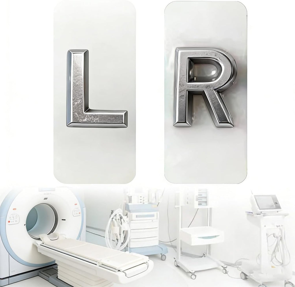 X-ray Markers with Lead Letters "L" & "R", 100Pcs Each, Small Rectangle Radiology Markers, Darkroom Supplies for Radiologists Nurses Doctors Orthopedic Students