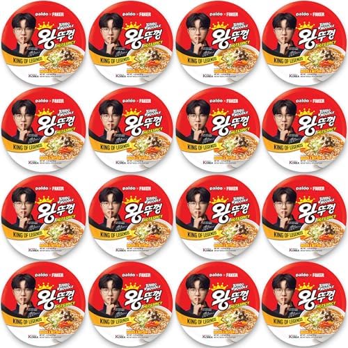 Paldo Spicy Jumbo Bowl Noodle 4.23oz 120g (Pack of 12)