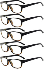 Eyekepper Classic Reading Glasses for Men 5 Pack Spring Hinges Readers
