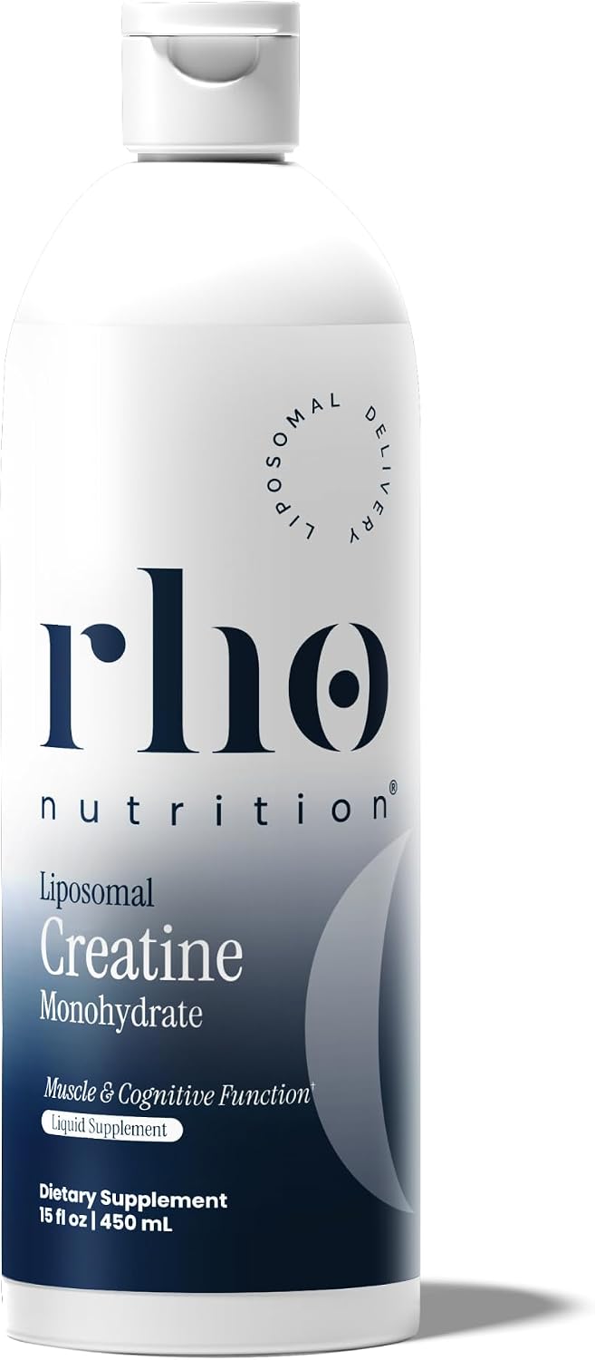 Rho Nutrition Liposomal Creatine Monohydrate - Ultra High Absorption Liquid Creatine Supplement – Promotes Lean Muscle Mass & Recovery, Supports Brain Function & Enhances Cellular Energy Production
