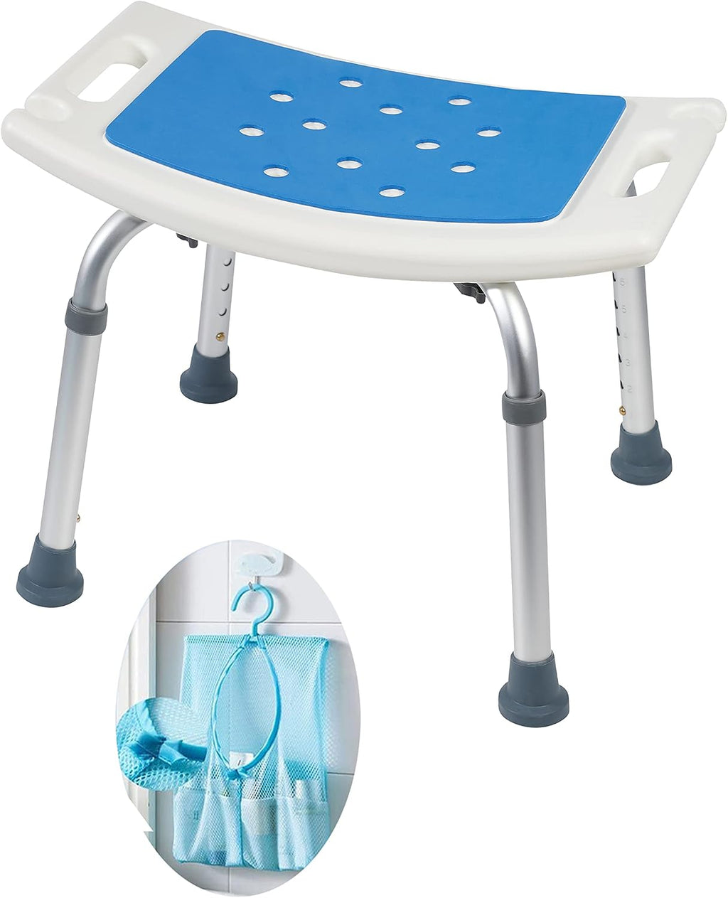 Shower Seat for Inside Shower - Bath Stool, Medical Shower Chairs for Seniors, Elderly, Handicap & Disabled - Adjustable Support Shower Bench w/Handles for Bathtub
