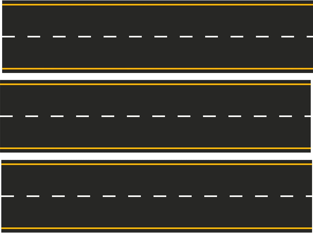 Yellow and White road roadway Edible Cake Topper