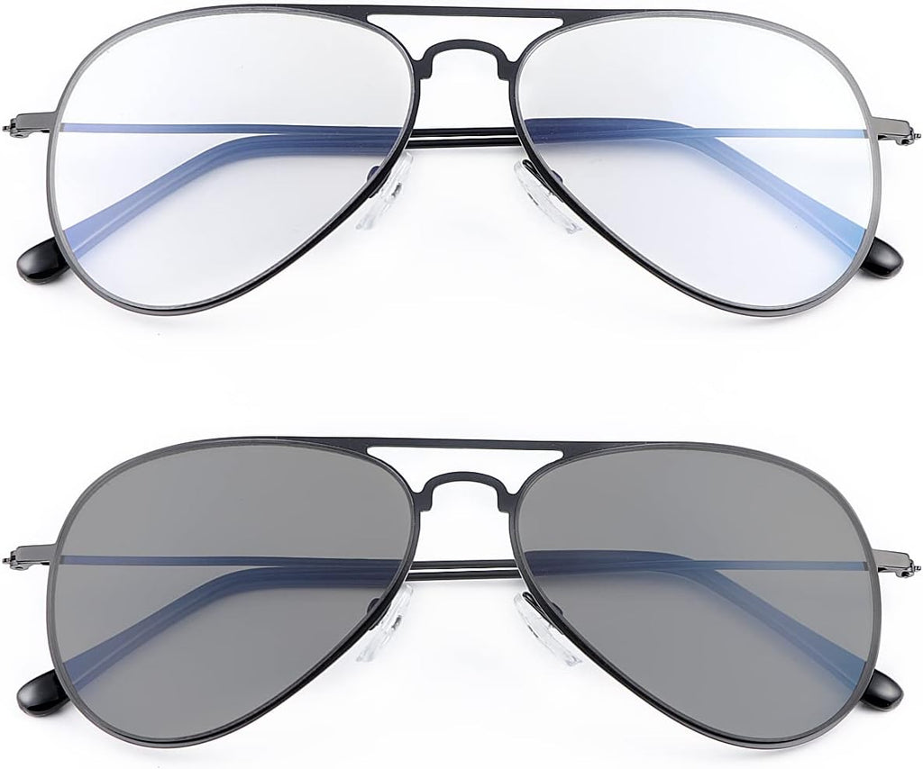 MIRYEA Photochromic Progressive Multifocus Reading Glasses Anti UV Sun Readers Blue Light Blocking Sunglasses for Men Women
