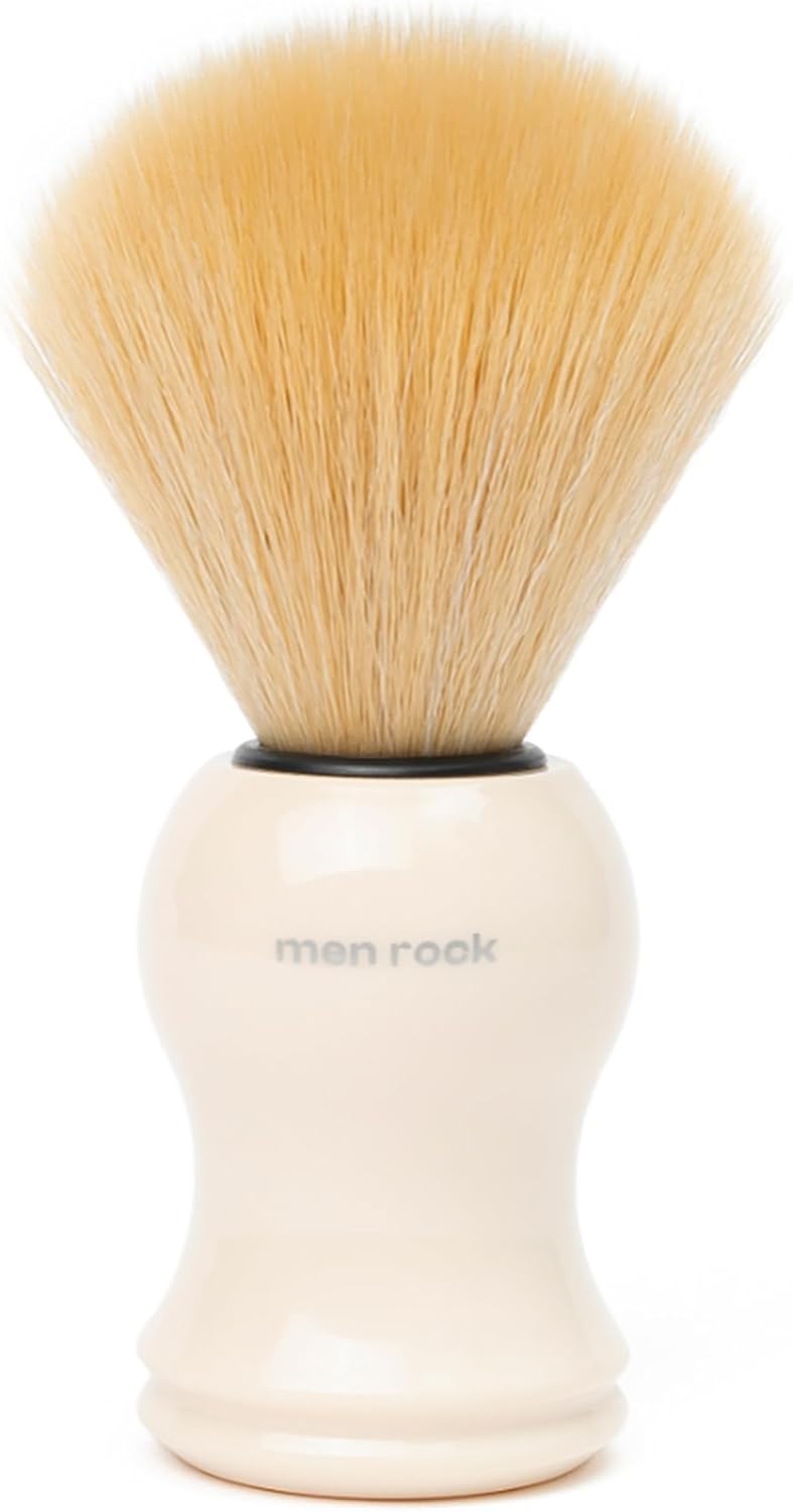 Men Rock The Brush Synthetic Bristles - Soft Bristle Shaving Brushes for Men - Synthetic Shave Brush - Men's Grooming Products - 1 Pc