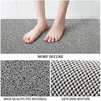 LuxStep Shower Mat Bathtub Mat,24x16 inch, Non-Slip Bath Mat with Drain, Quick Drying PVC Loofah Bathmat for Tub,Shower,Bathroom (Phthalate Free,Grey)