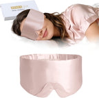ZIMASILK 100% 22 Momme Mulberry Silk Sleep Mask - Full Silk Filled, Ultra-Soft & Breathable, Face-Hugging Blackout Eye Cover for Sleeping (Pink)