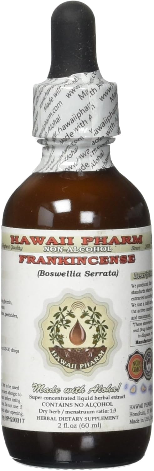 Frankincense Alcohol-Free Liquid Extract, Frankincense (Boswellia Serrata) Dried Resin Glycerite Herbal Supplement 2 oz
