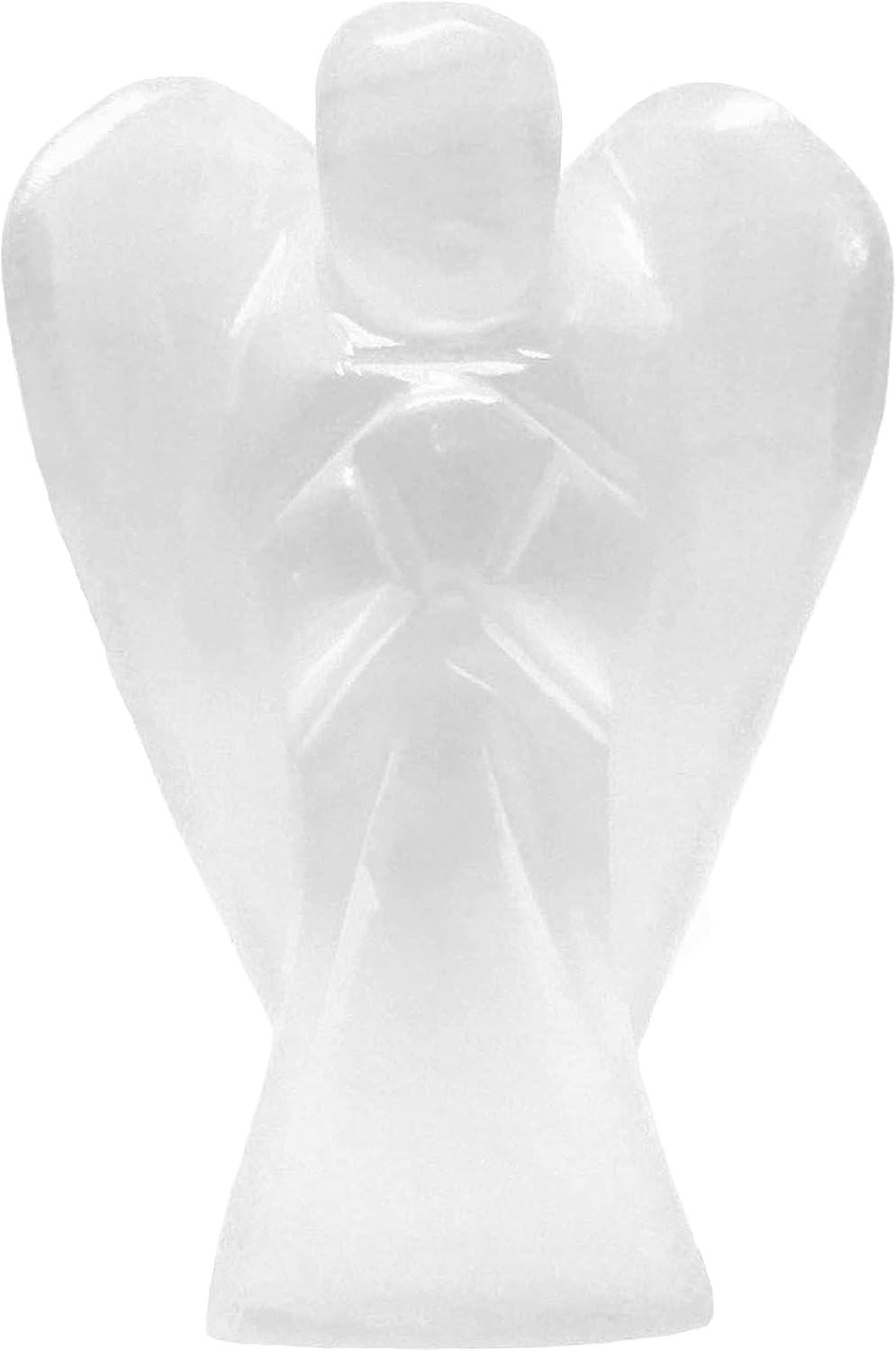 2 Inch Selenite Guardian Angel Figurine Hand-Carved Natural Stone, Excellent for Clearing Out Negative Energy and Recharging Your Other Crystals